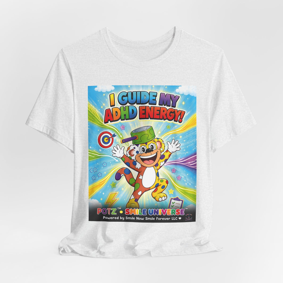 Potz™ Unisex Jersey Short Sleeve Tee – "I Guide My ADHD Energy!" Graphic Tee | Smile Universe Collection