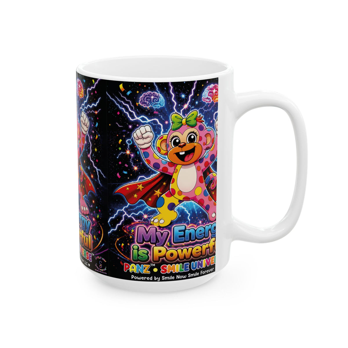 Panz™ Ceramic Mug – "My Energy is Powerful" Graphic Coffee Mug | Smile Universe Collection