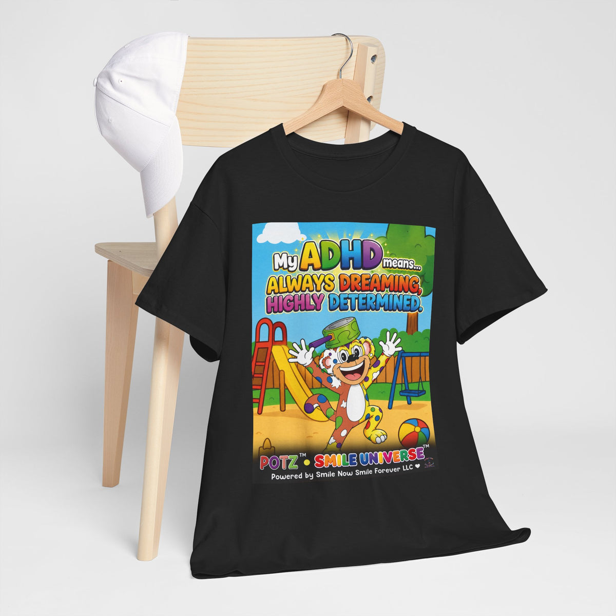 Potz™ Unisex Heavy Cotton™ Tee – "My ADHD Means Always Dreaming, Highly Determined" Graphic Tee | Smile Universe Collection