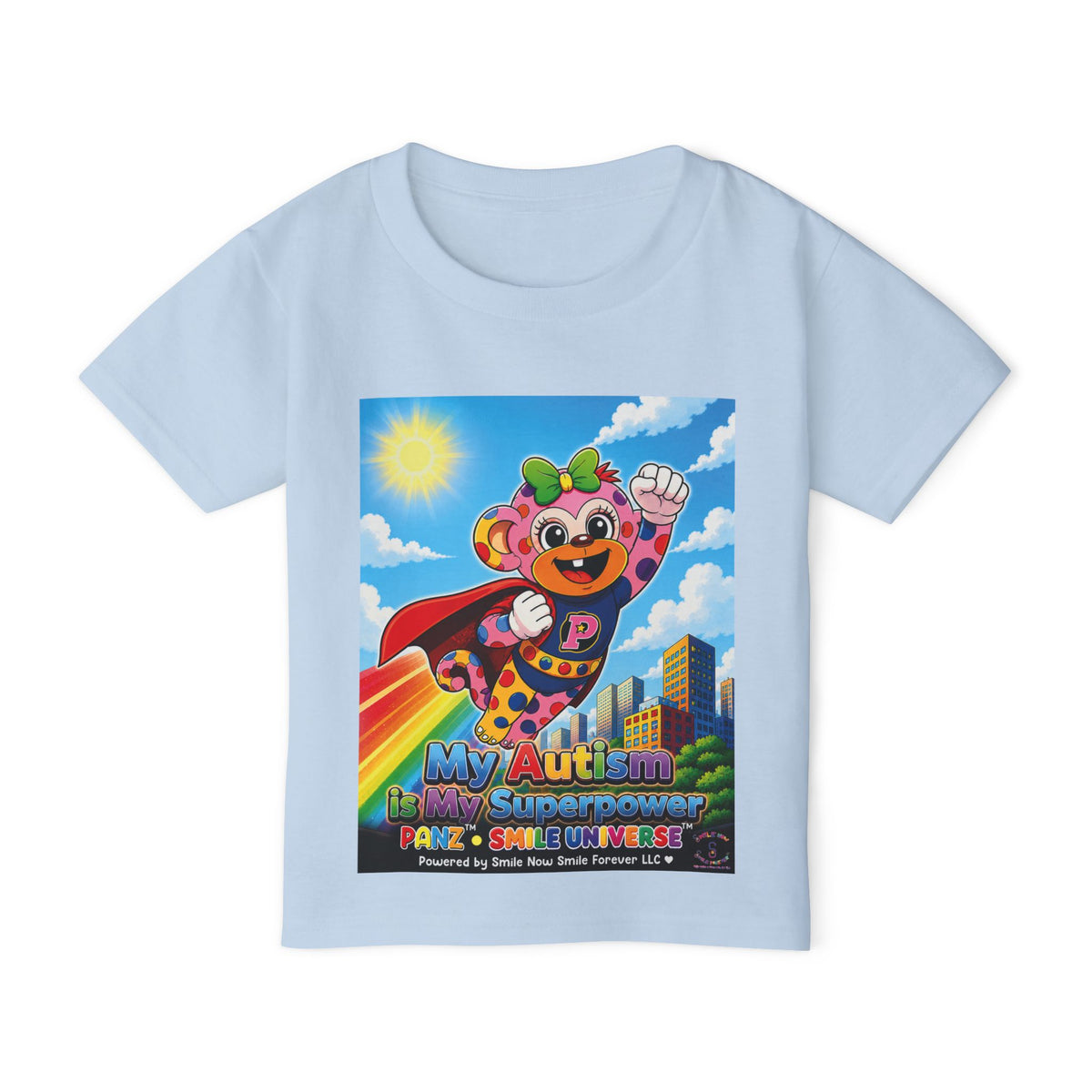 Panz™ Heavy Cotton™ Toddler T-Shirt – "My Autism is My Superpower" Graphic | Smile Universe Collection