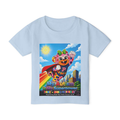 Panz™ Heavy Cotton™ Toddler T-Shirt – "My Autism is My Superpower" Graphic | Smile Universe Collection