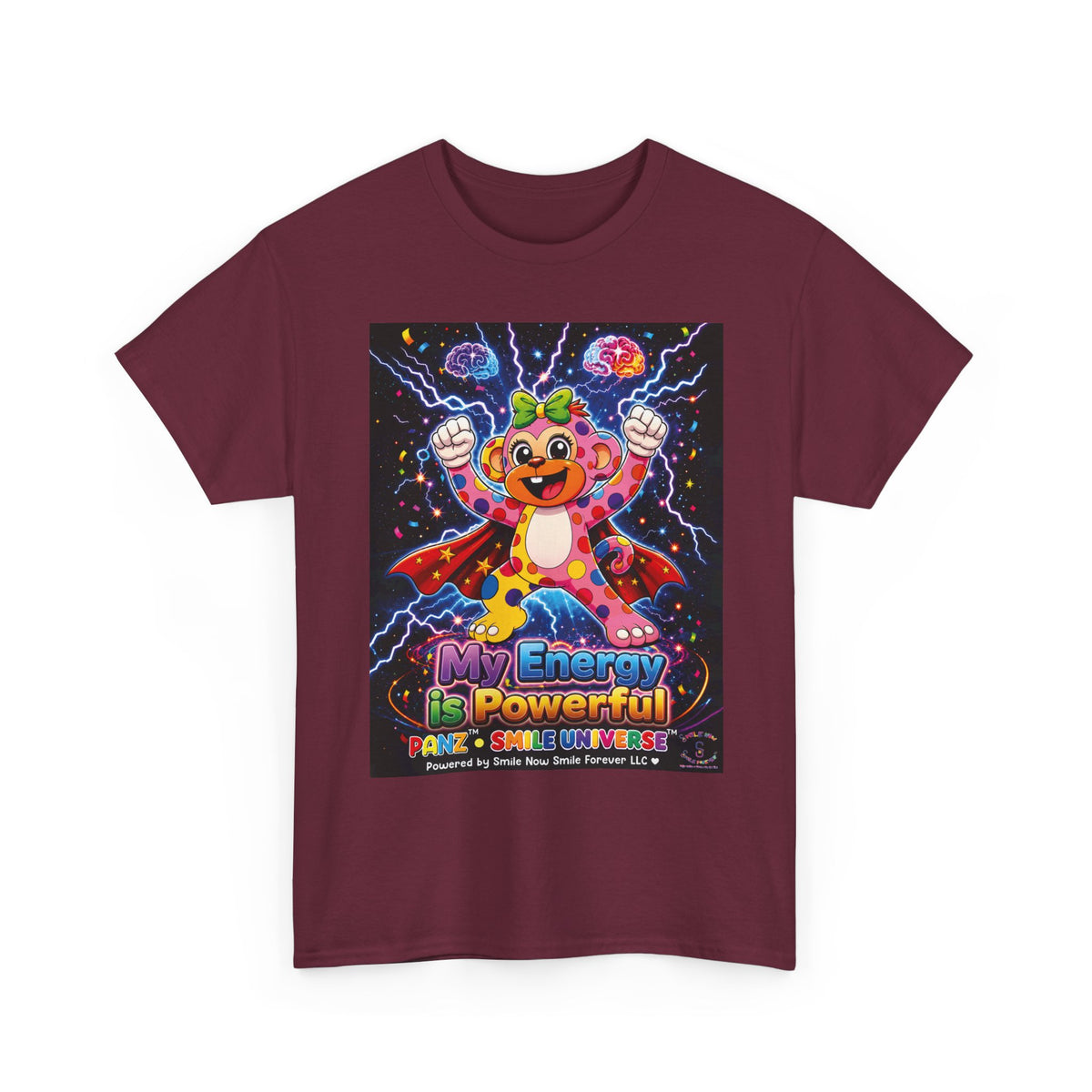 Panz™ Unisex Heavy Cotton™ Tee For Adult – "My Energy is Powerful" Graphic Tee | Smile Universe Collection