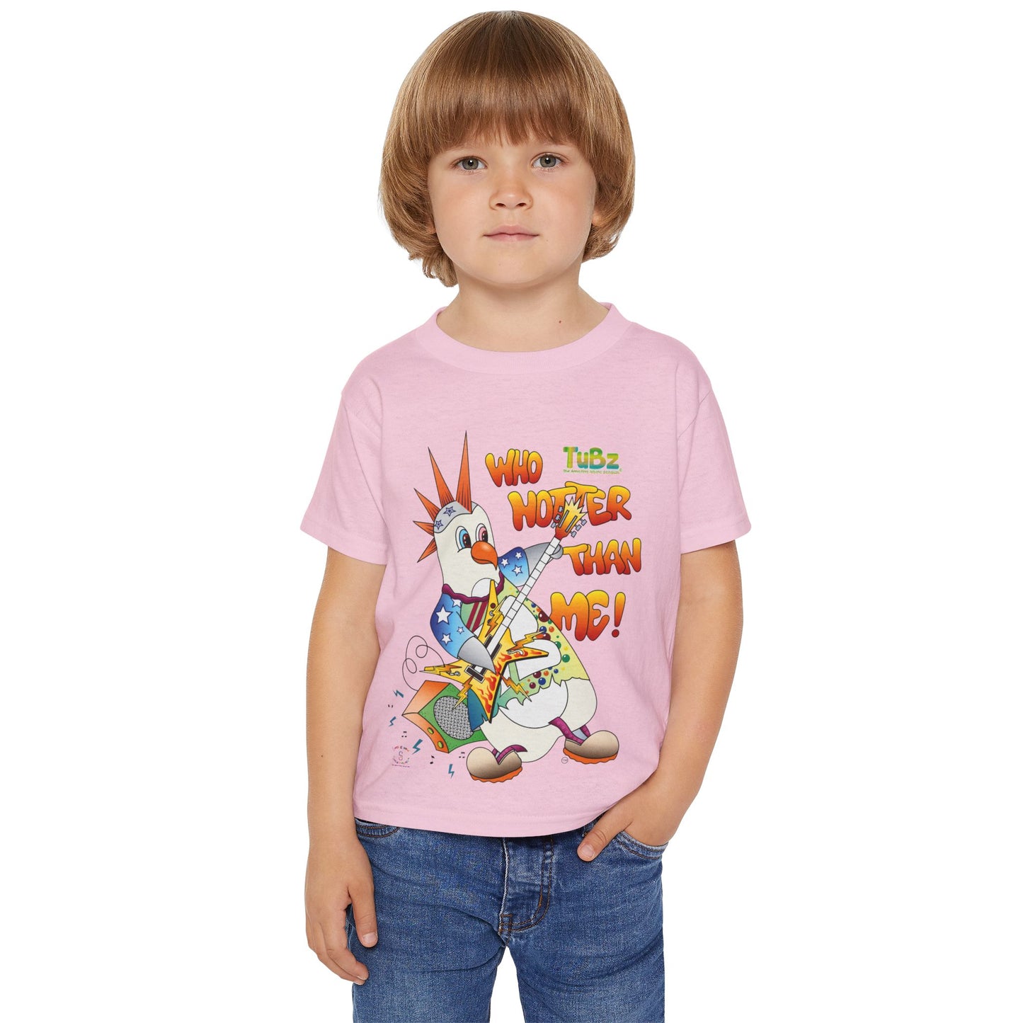 TuBz™ Rockstar Kids T-Shirt - "Who Hotter Than Me!" Graphic Tee | Smile Universe TuBz4Kidz Collection