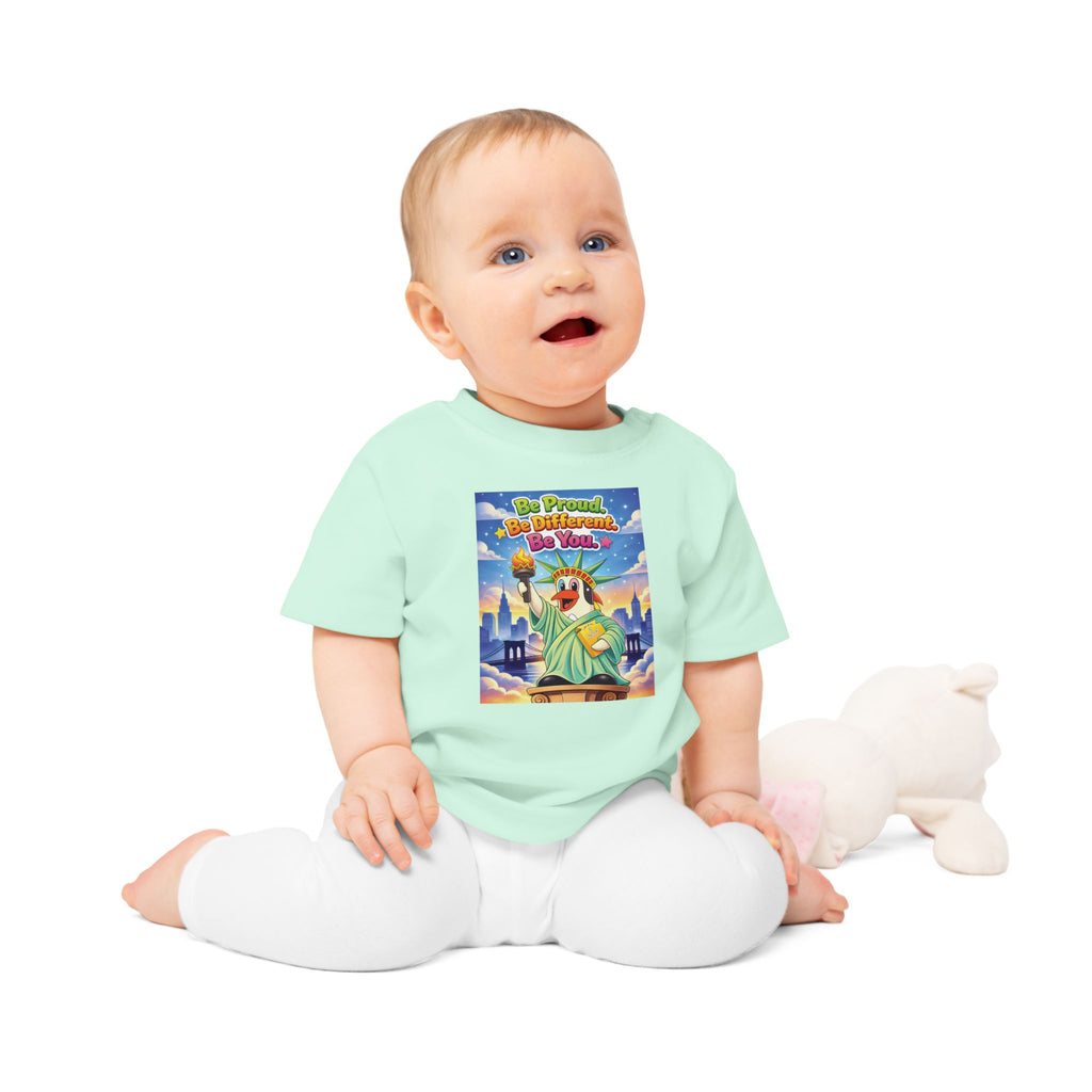 TuBz™ "Be Proud. Be Different. Be You." Baby T- Shirt - Cute Inspirational Infant Tee