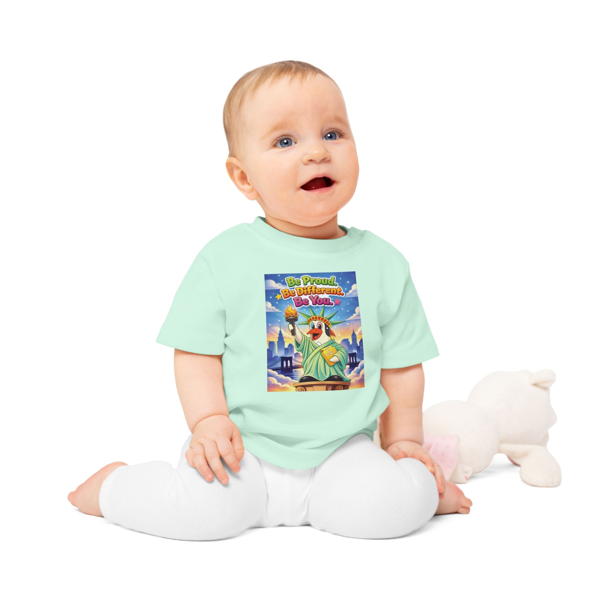 TuBz™ "Be Proud. Be Different. Be You." Baby T- Shirt - Cute Inspirational Infant Tee