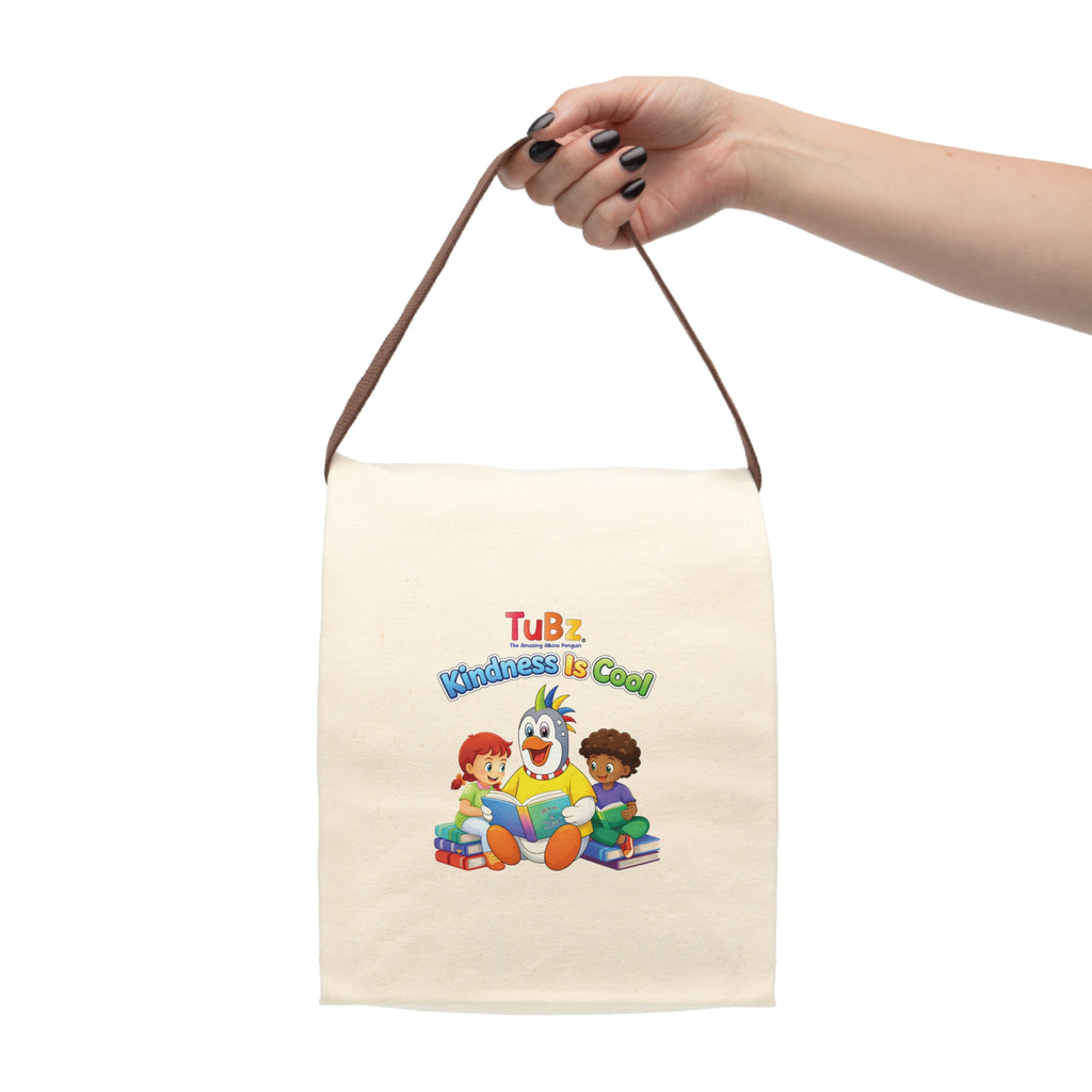 TuBz™ "Kindness Is Cool" Kids Lunch Bag - Canvas School Lunch Tote | Smile Universe