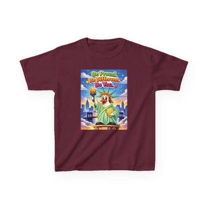 TuBz™M "Be Proud. Be Different. Be You." Kids T-Shirt - Inspirational Graphic Tee