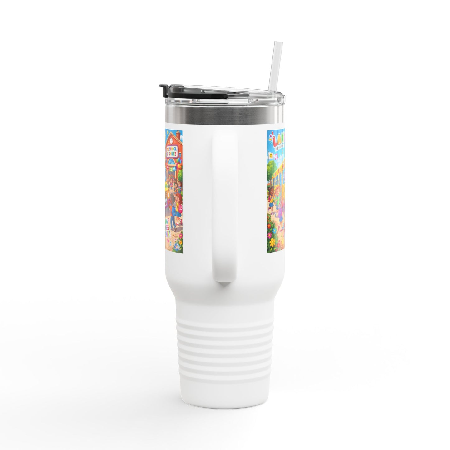 Lani™ 40oz Insulated Travel Mug – "Let's Sing Happiness Together!" Graphic
