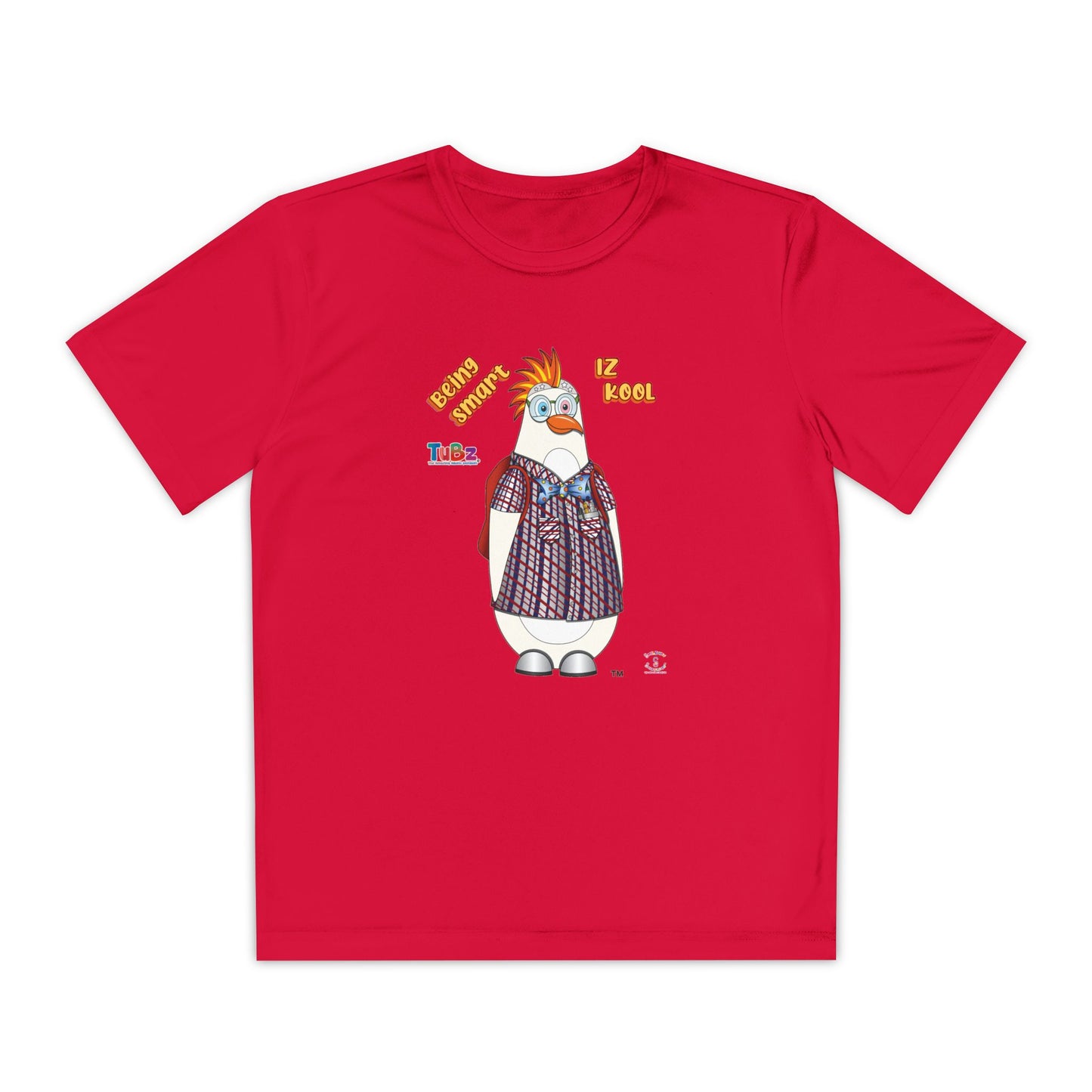 TuBz™ "Being Smart Iz Kool" Youth Competitor T- Shirt - Character Dress-Up Graphic Tee