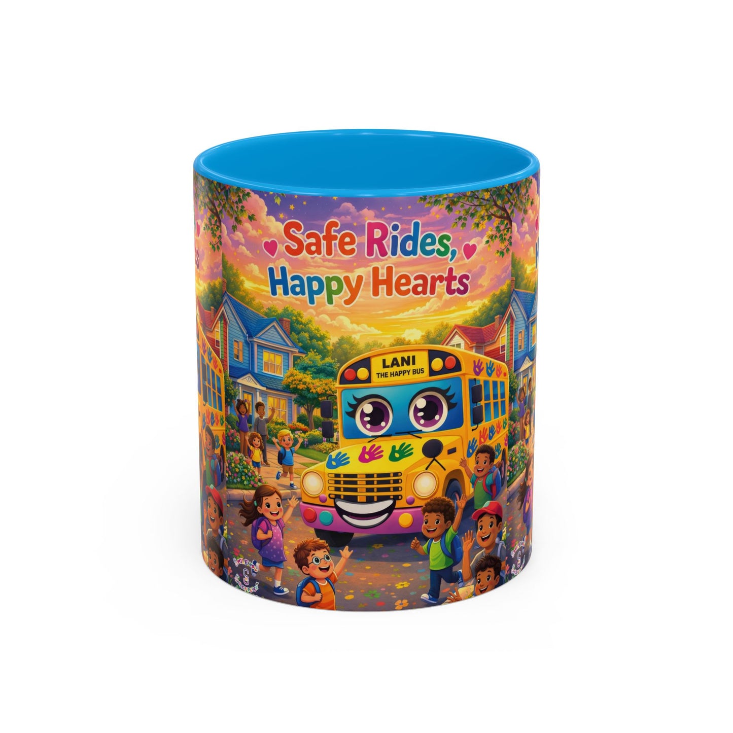 Lani™ Colorful Mug (11oz & 15oz) – "Safe Rides, Happy Hearts" Graphic