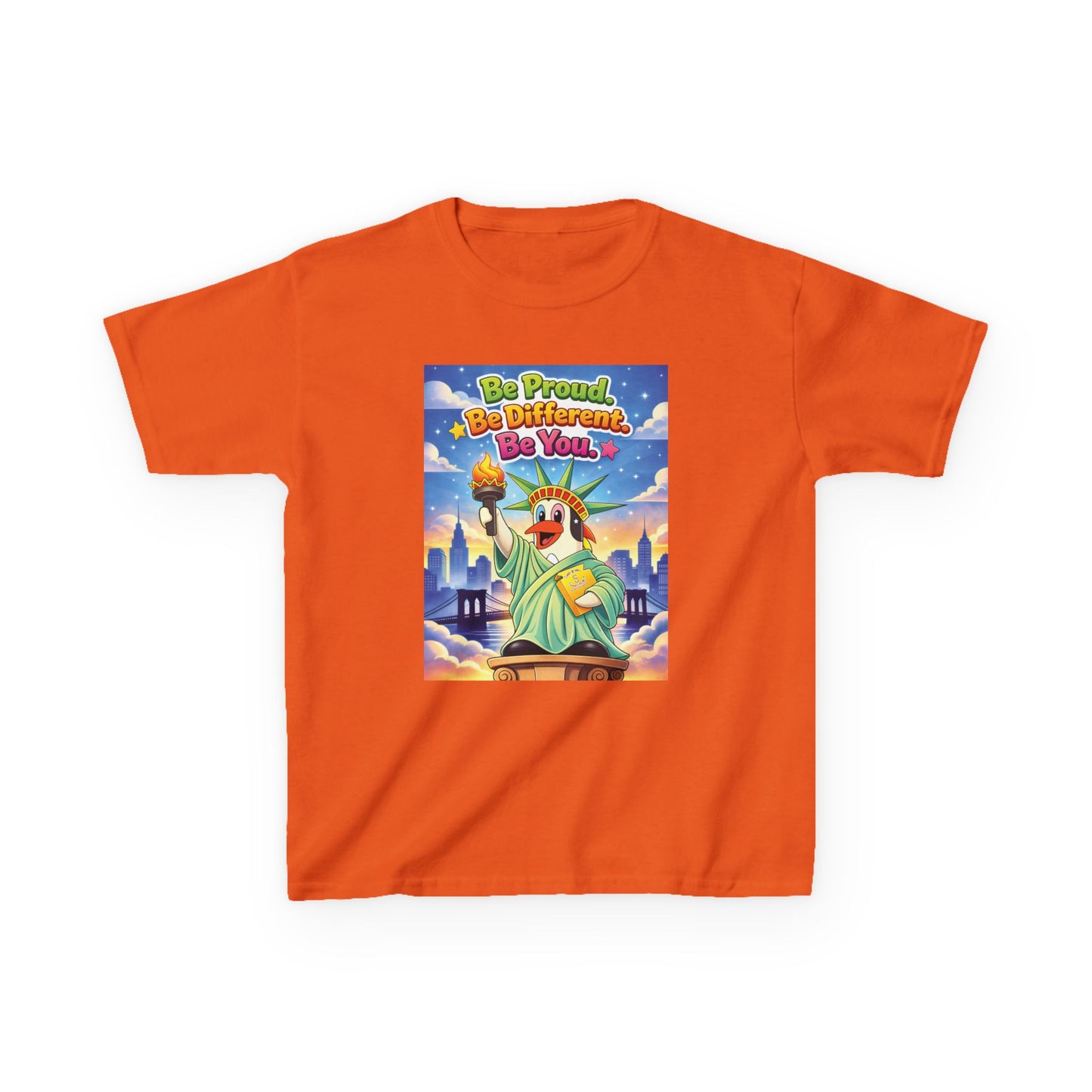 TuBz™M "Be Proud. Be Different. Be You." Kids T-Shirt - Inspirational Graphic Tee