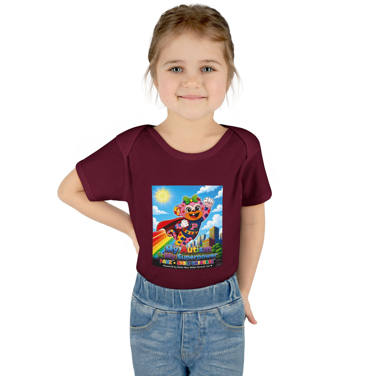 Panz™ Infant Baby Rib Bodysuit – "My Autism is My Superpower" Graphic | Smile Universe Collection