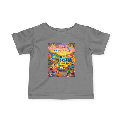 Lani™ Infant Fine Jersey Tee – "Safe Rides, Happy Hearts" Graphic