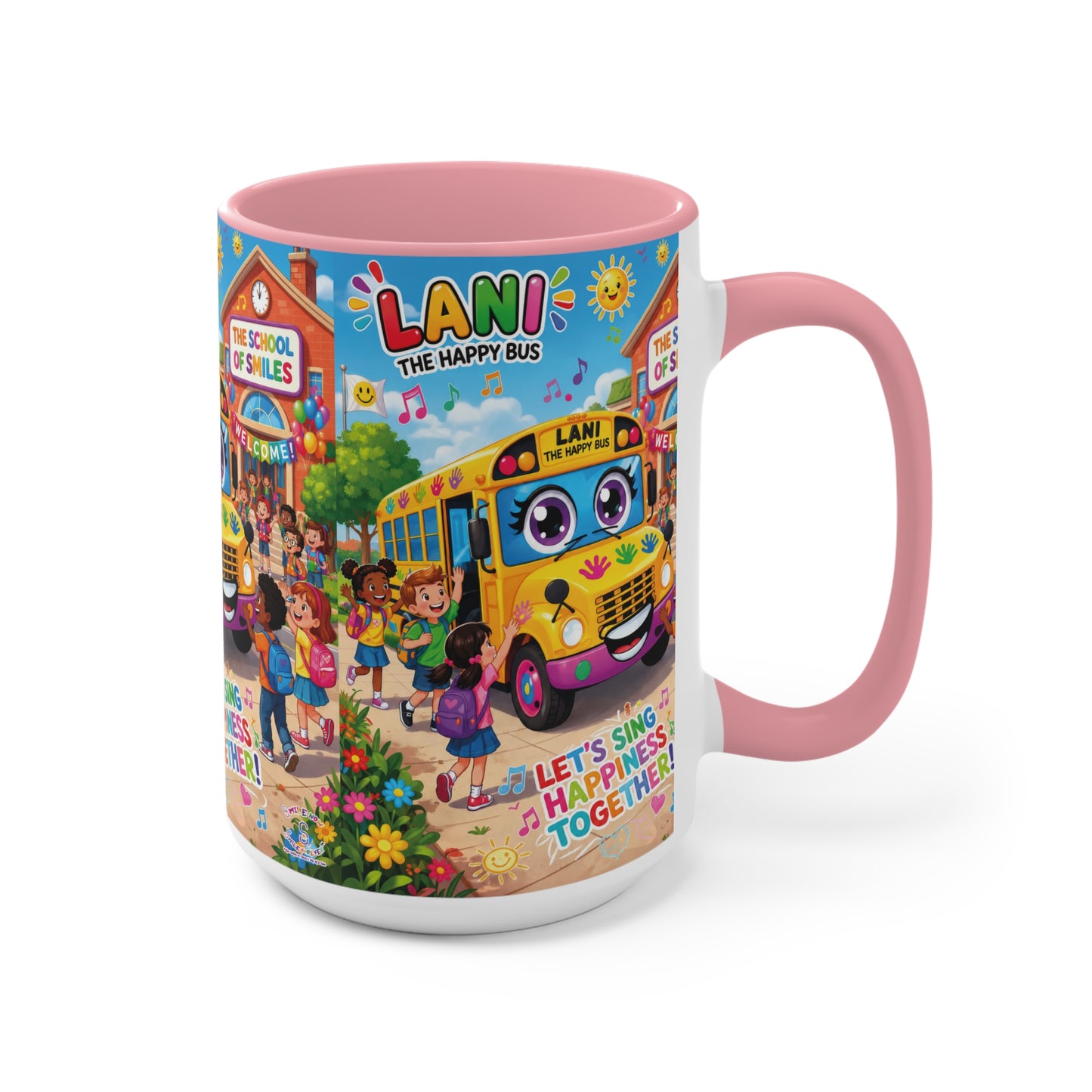 Lani™ Accent Mug – "Let's Sing Happiness Together!" Graphic