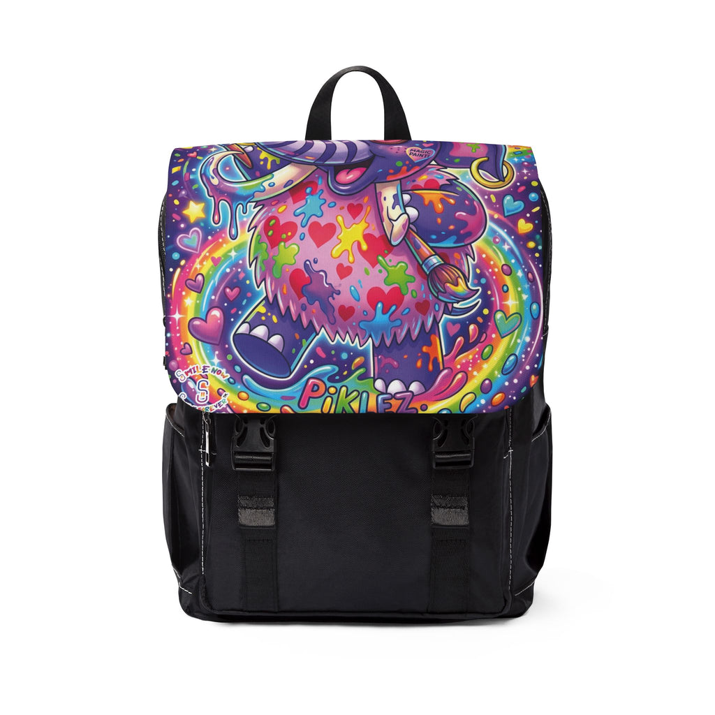 Piklez™ Unisex Casual Shoulder Backpack – "Magic Paint!" Graphic | Smile Universe Collection
