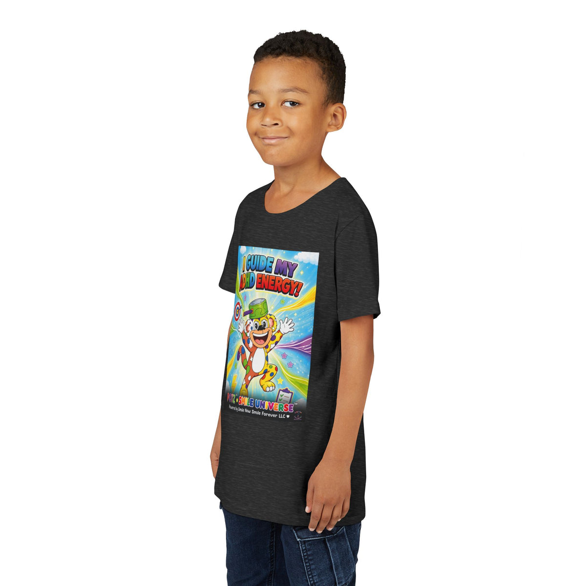 Potz™ Youth Short Sleeve Tee – "I Guide My ADHD Energy!" Graphic Tee | Smile Universe Collection