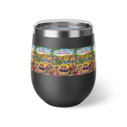 Lani™ 12oz Copper Vacuum Insulated Cup – "Adventure Starts With Us!" Graphic