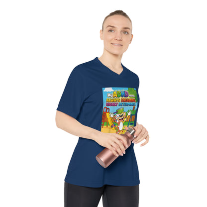 Potz™ Women's Performance V-Neck T-Shirt – "My ADHD Means Always Dreaming, Highly Determined" Graphic Tee | Smile Universe Collection