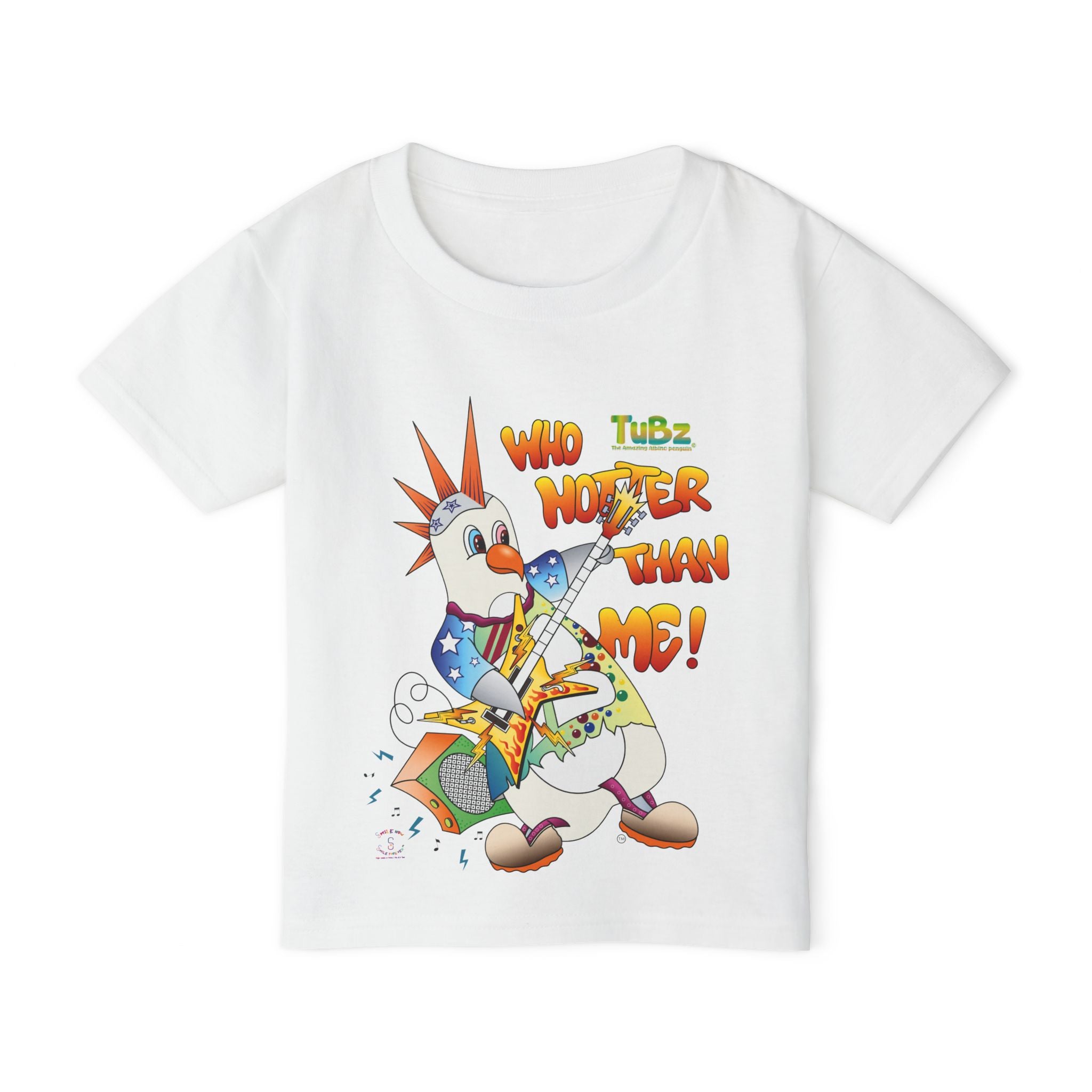 TuBz™ Rockstar Kids T-Shirt - "Who Hotter Than Me!" Graphic Tee | Smile Universe TuBz4Kidz Collection