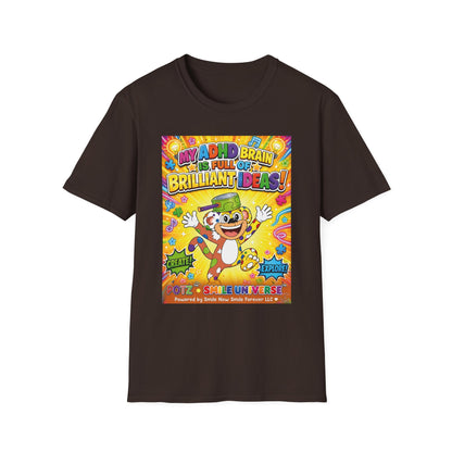 Potz™ Unisex Softstyle T-Shirt – "My ADHD Brain is Full of Brilliant Ideas!" Graphic Tee | Smile Universe Collection