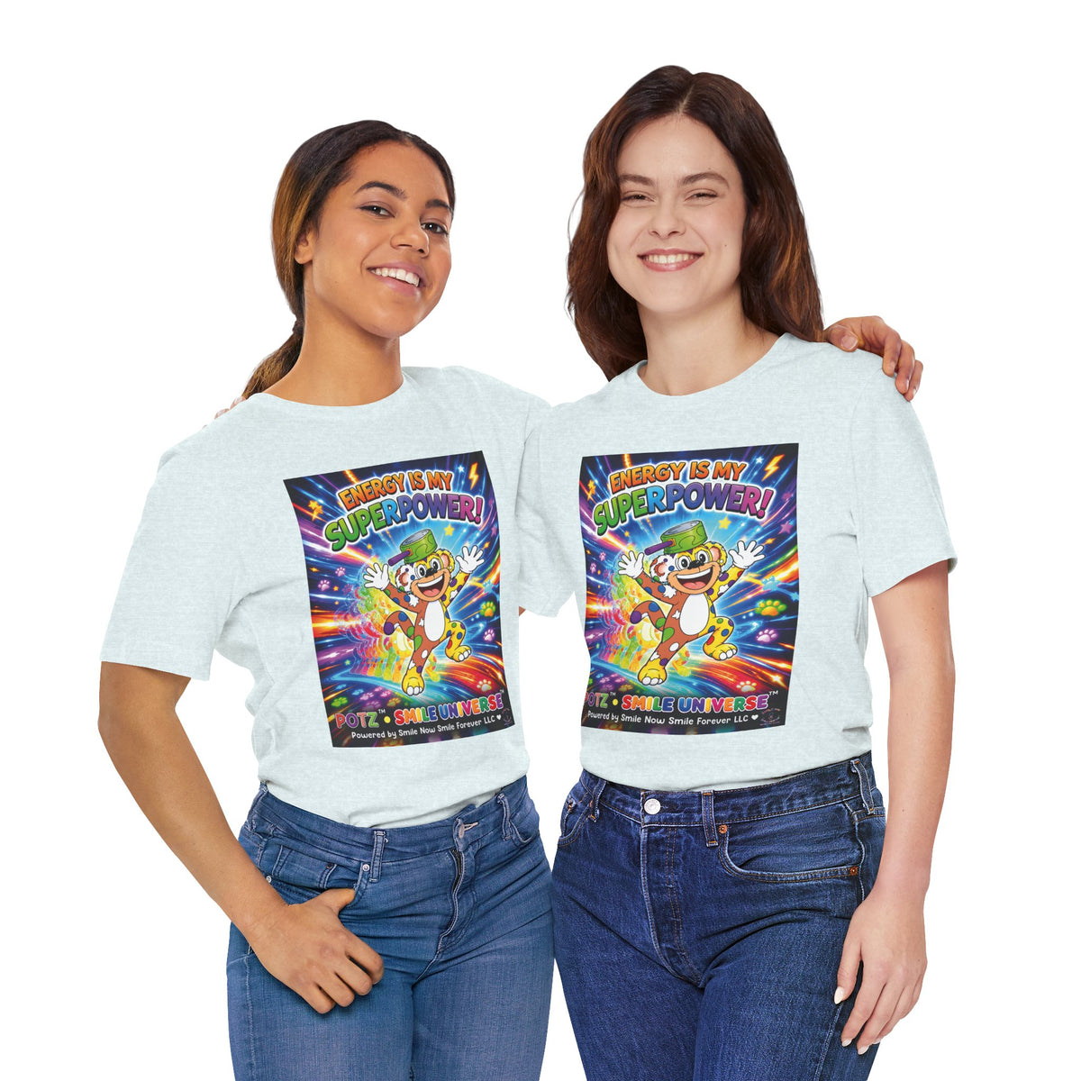 Potz™ Unisex Jersey Short Sleeve Tee – "Energy is My Superpower!" Graphic Tee | Smile Universe Collection