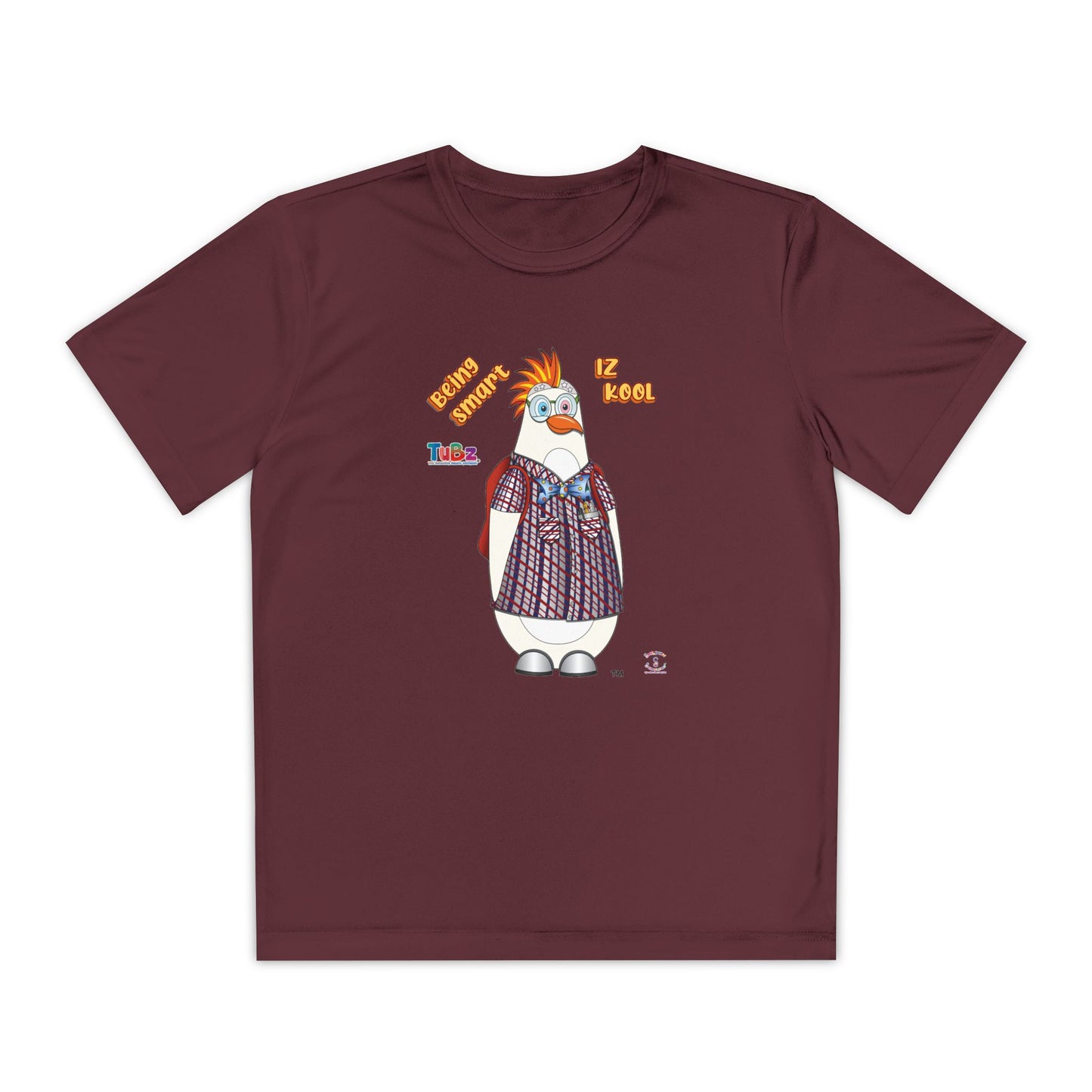 TuBz™ "Being Smart Iz Kool" Youth Competitor T- Shirt - Character Dress-Up Graphic Tee