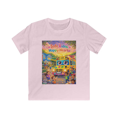 Lani™ Kids Softstyle Tee – "Safe Rides, Happy Hearts" Graphic