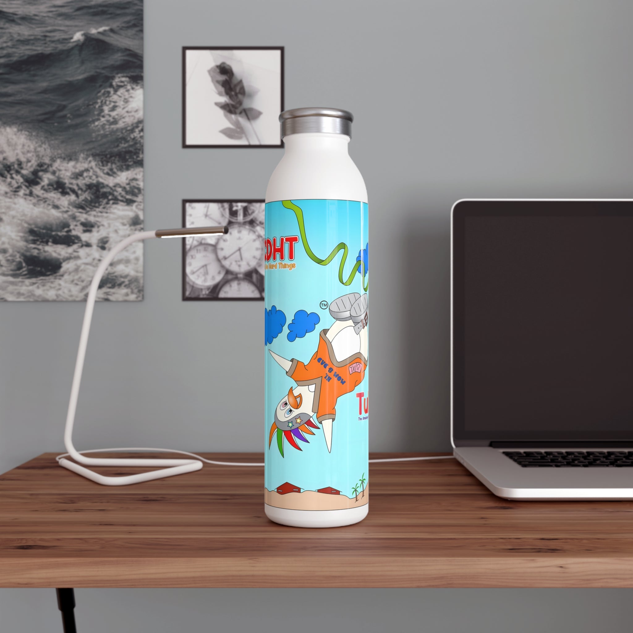 TuBz™ "I Can Do Hard Things" Slim Water Bottle - Stylish Kids Hydration Bottle