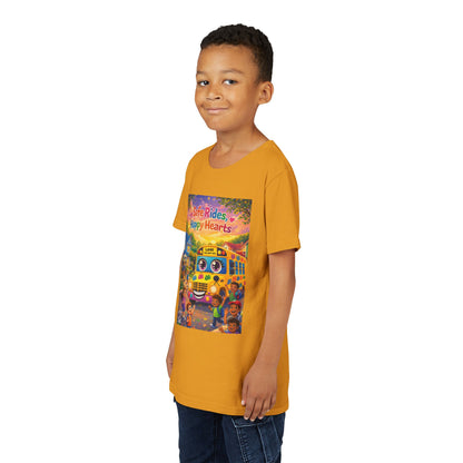Lani™ Youth Short Sleeve Tee – "Safe Rides, Happy Hearts" Graphic