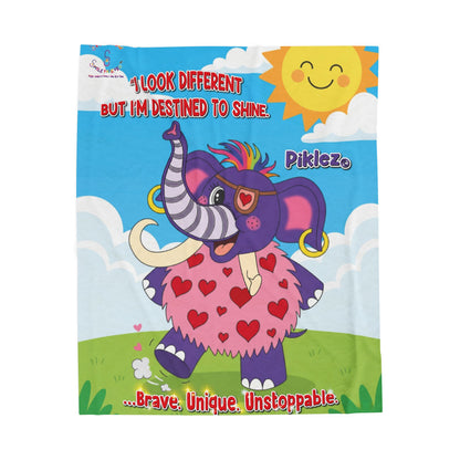 Piklez™ Velveteen Plush Blanket – "Destined to Shine" Graphic | Smile Universe Collection