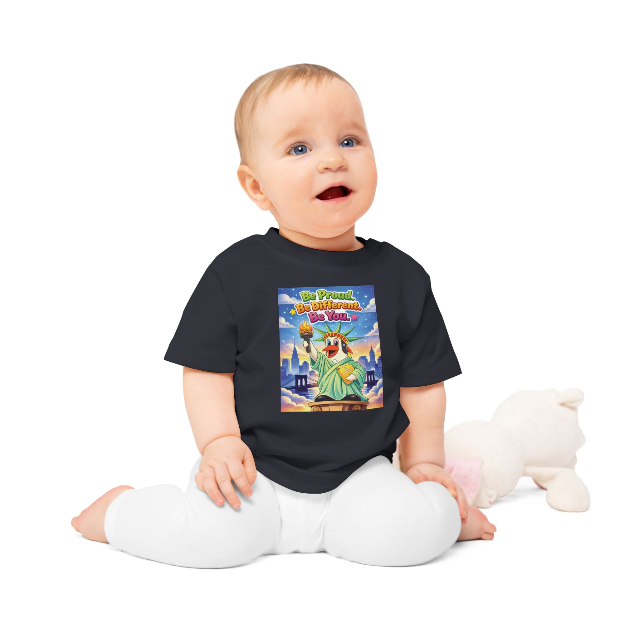 TuBz™ "Be Proud. Be Different. Be You." Baby T- Shirt - Cute Inspirational Infant Tee