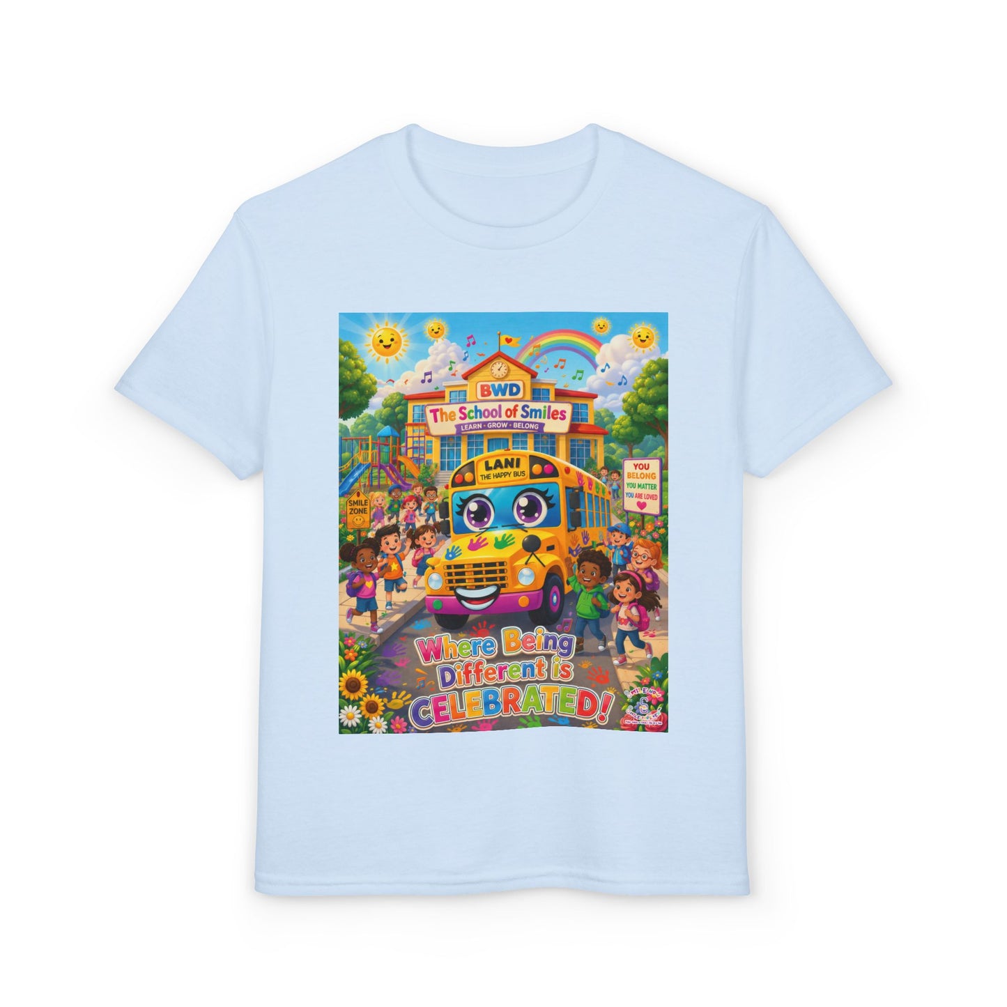 Lani™ Youth DryBlend® T-Shirt – "Where Being Different is CELEBRATED!" Graphic Shirt