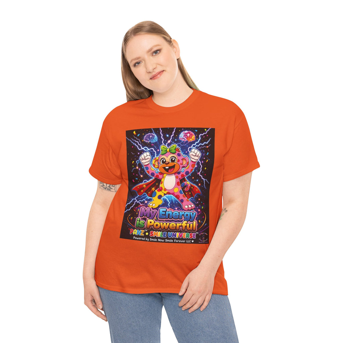 Panz™ Unisex Heavy Cotton™ Tee For Adult – "My Energy is Powerful" Graphic Tee | Smile Universe Collection