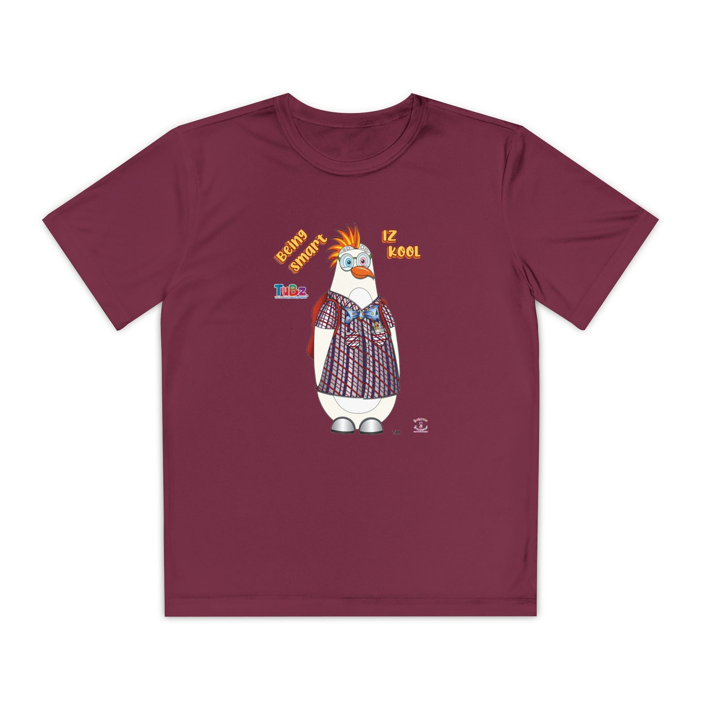 TuBz™ "Being Smart Iz Kool" Youth Competitor T- Shirt - Character Dress-Up Graphic Tee