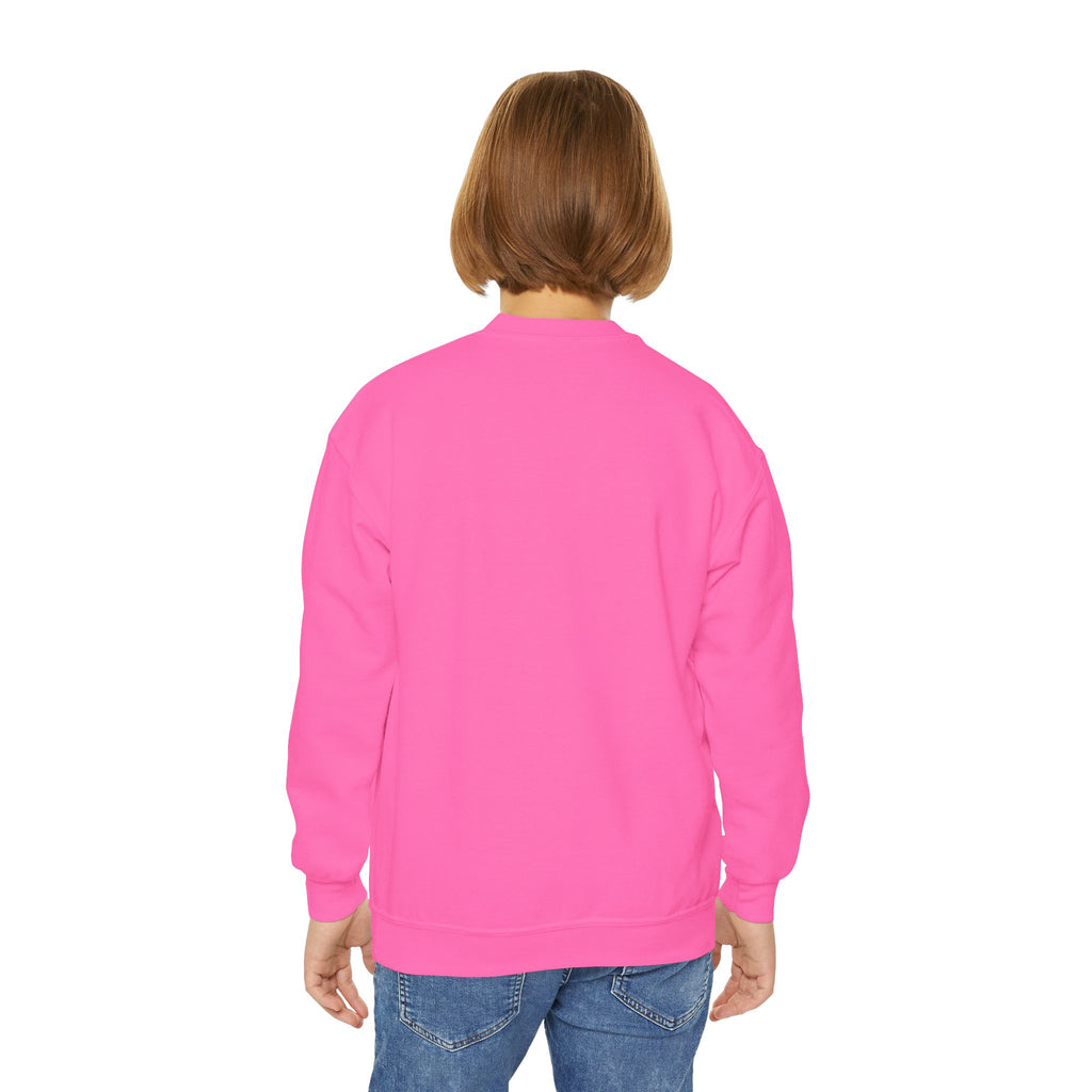 TuBz™ "Being Smart Iz Kool" Youth Crewneck Sweatshirt – Character Dress-Up Graphic Sweatshirt | Smile Universe TuBz4Kidz Collection
