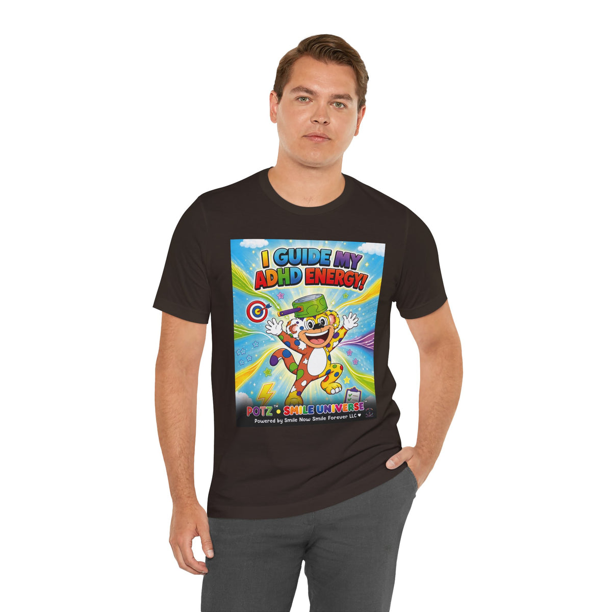 Potz™ Unisex Jersey Short Sleeve Tee – "I Guide My ADHD Energy!" Graphic Tee | Smile Universe Collection