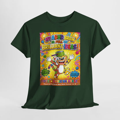 Potz™ Unisex Heavy Cotton™ Tee – "My ADHD Brain is Full of Brilliant Ideas!" Graphic Tee | Smile Universe Collection