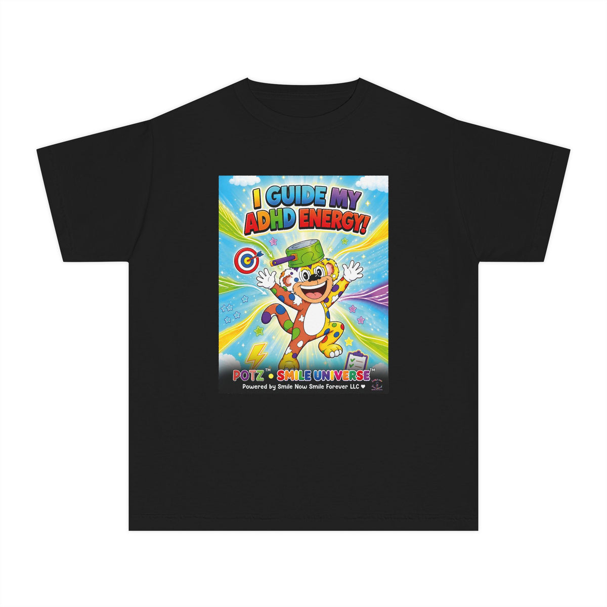 Potz™ Youth Midweight Tee – "I Guide My ADHD Energy!" Graphic Tee | Smile Universe Collection