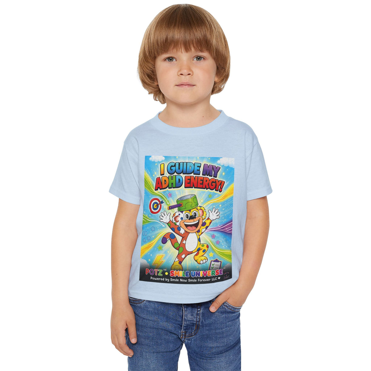Potz™ Heavy Cotton™ Toddler T-Shirt – "I Guide My ADHD Energy!" Graphic Tee | Smile Universe Collection