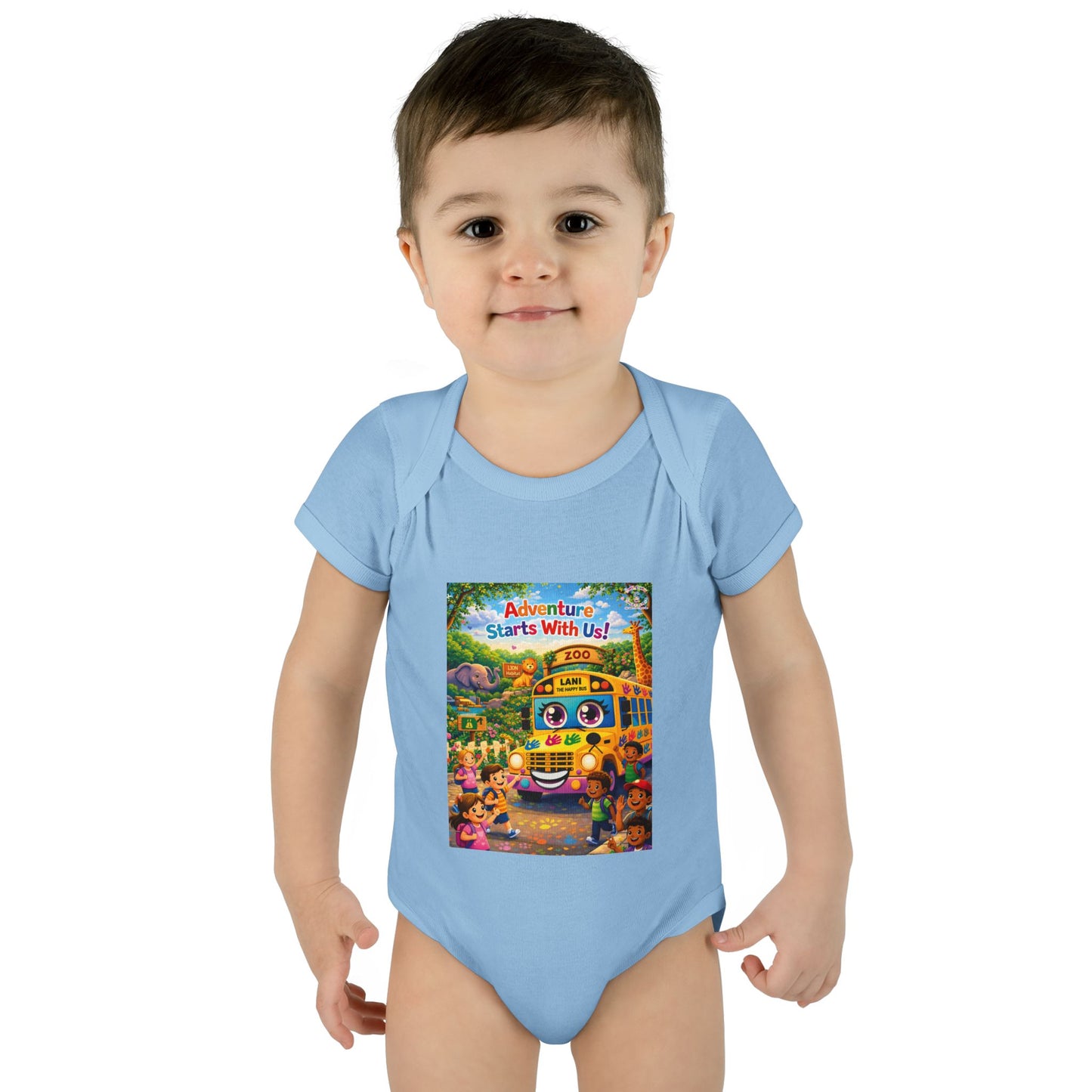 Lani™ Infant Baby Rib Bodysuit – "Adventure Starts With Us!" Graphic
