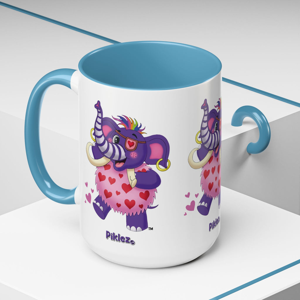 Piklez™ Accent Coffee Mug (11oz & 15oz) – "Full of Love!" Graphic | Smile Universe Collection