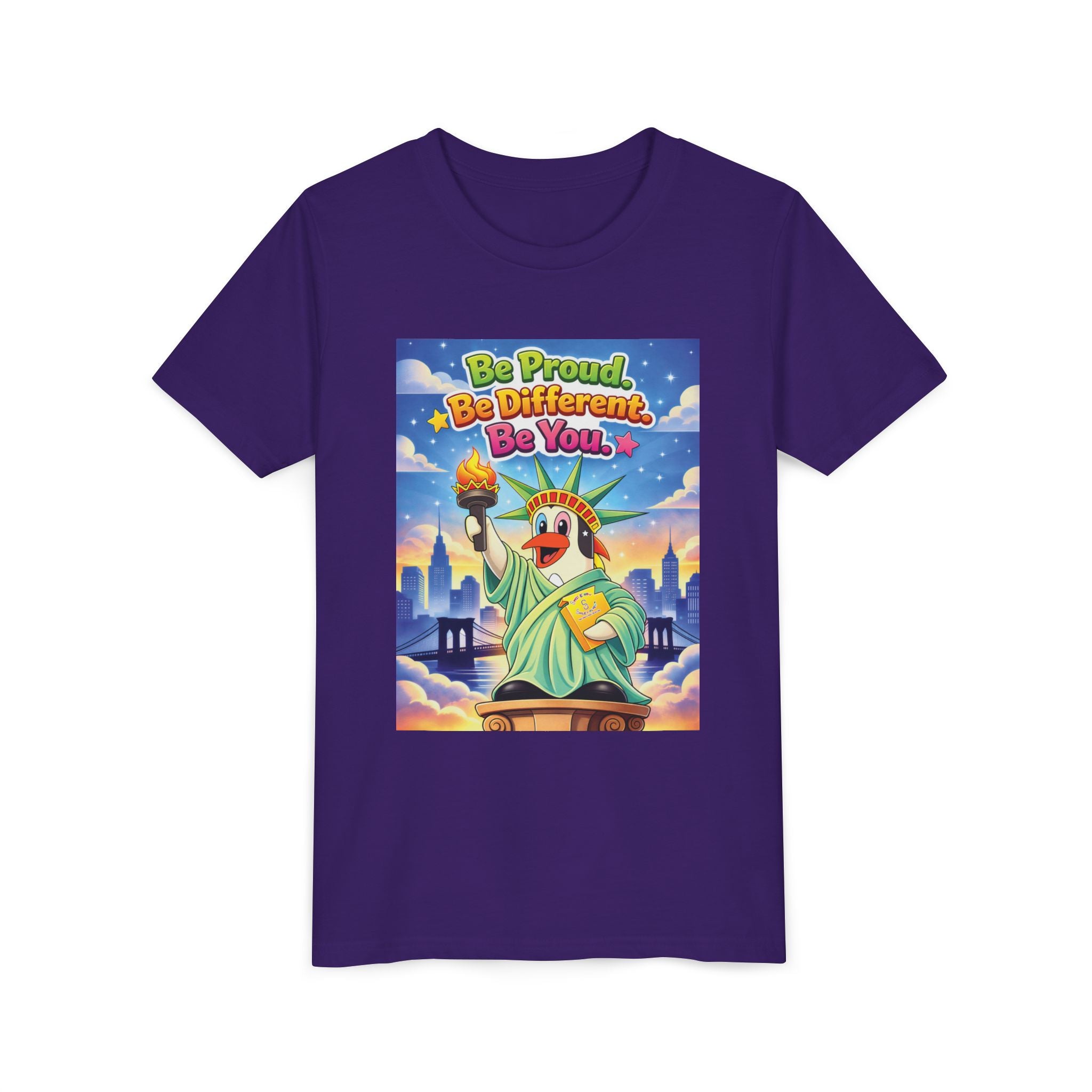 TuBz™M "Be Proud. Be Different. Be You." Kids T-Shirt - Inspirational Graphic Tee