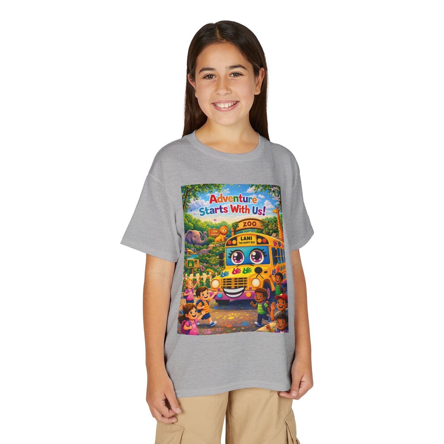 Lani™ Youth DryBlend® T-Shirt – "Adventure Starts With Us!" Graphic