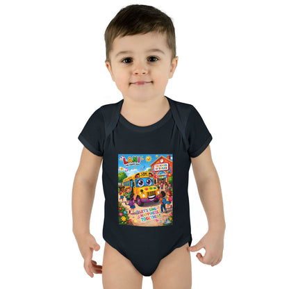 Lani™ Infant Baby Rib Bodysuit – "Let's Sing Happiness Together!" Graphic