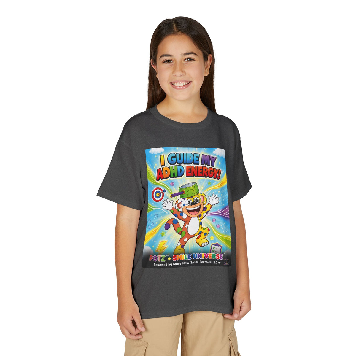 Potz™ Youth DryBlend® T-Shirt – "I Guide My ADHD Energy!" Graphic Tee | Smile Universe Collection