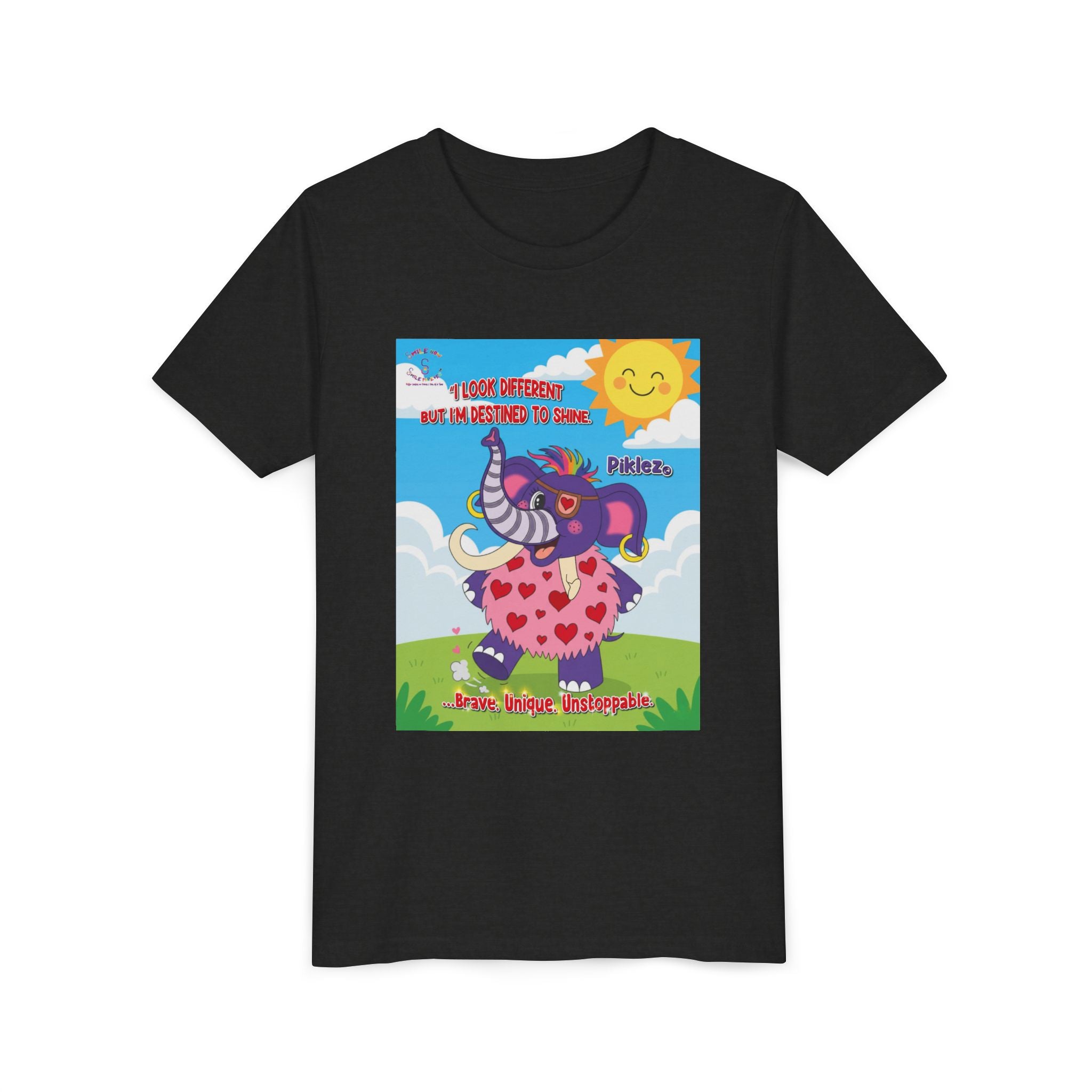 Piklez™ Kids T-Shirt Youth Tee – “Destined to Shine” Graphic Tee | Smile Universe Collection