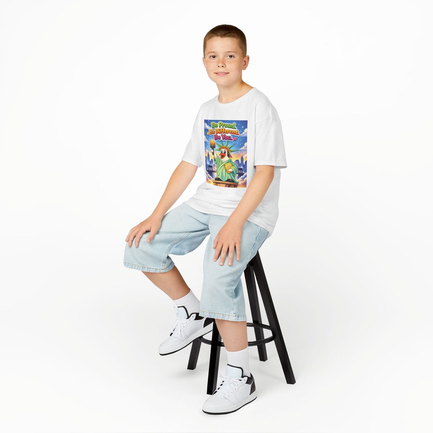 TuBz™M "Be Proud. Be Different. Be You." Kids T-Shirt - Inspirational Graphic Tee
