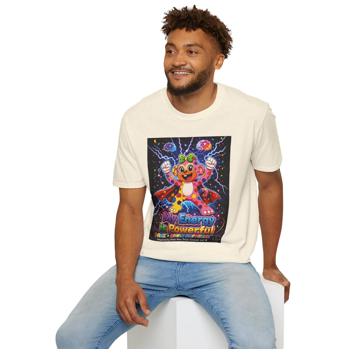 Panz™ Unisex Softstyle T-Shirt  for Adult– "My Energy is Powerful" Graphic Tee | Smile Universe Collection