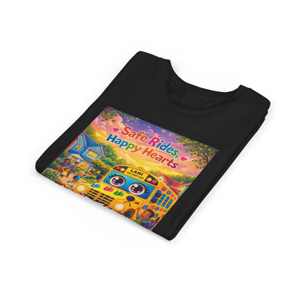 Lani™ Youth Short Sleeve Tee – "Safe Rides, Happy Hearts" Graphic