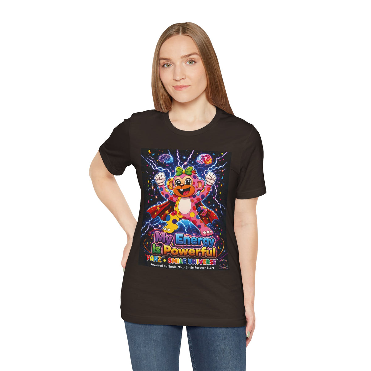 Panz™ Unisex Jersey Short Sleeve Tee For Adult– "My Energy is Powerful" Graphic Tee | Smile Universe Collection